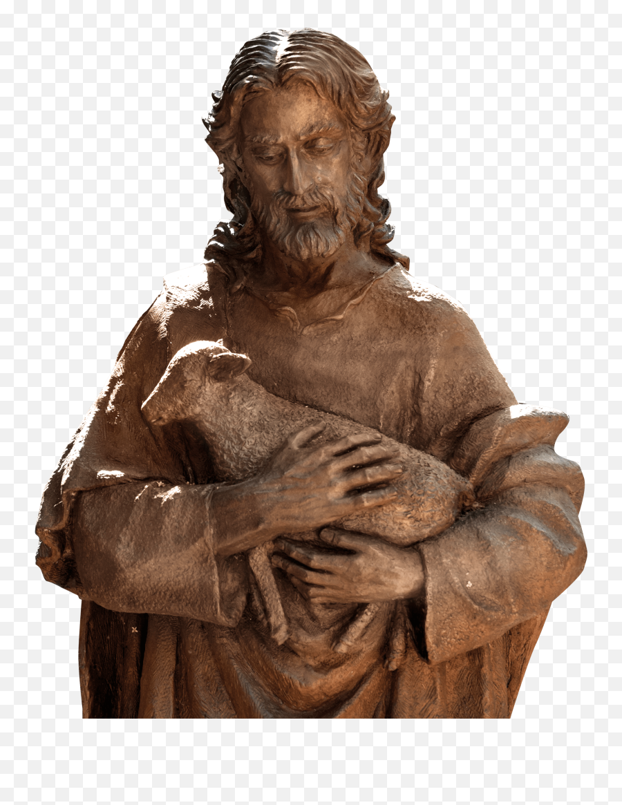 Good Shepherd Holding Sheep Transparent - Good Shepherd Statue Png,Sheep Transparent Background