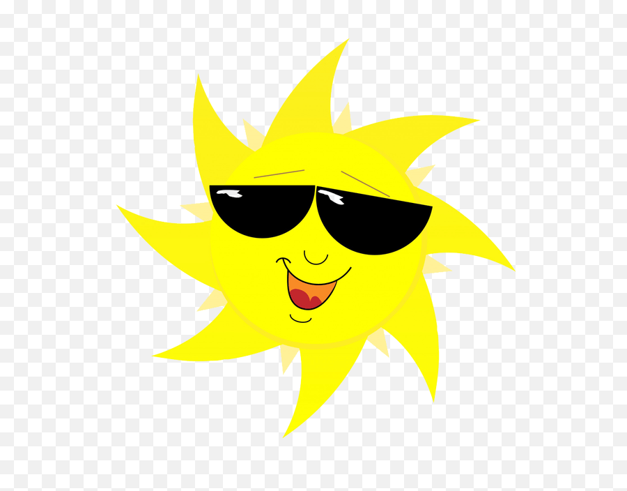 Smiling Sun With Sunglasses Vector Drawing Free Svg - Summer In The City Png,Cartoon Sunglasses Png