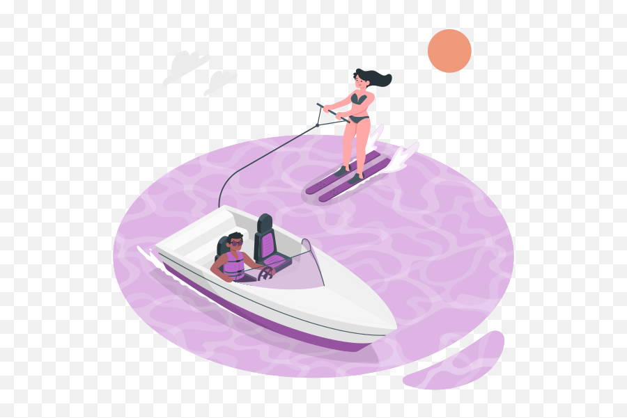 Water Ski Customizable Semi Flat Illustrations Pana Style - Leisure Png,Water Ski Icon