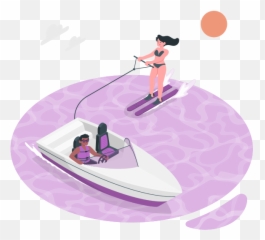 Water Ski Customizable Semi Flat Illustrations Pana Style - Leisure png