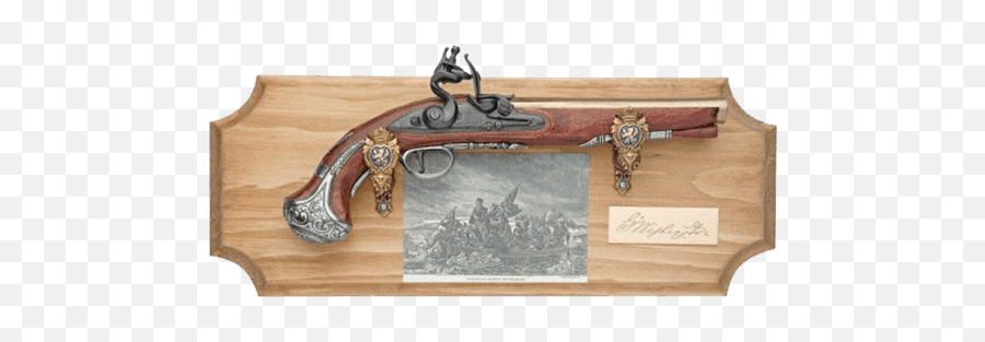 Download George Washingtons Pistol Wood Display Plaque - Washington Crossing The From The Painting Png,Musket Png