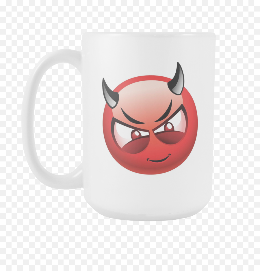 Download Devil Emoji 15oz Coffee Mug - Evil Emoji Transparent Background Png,Devil Emoji Png
