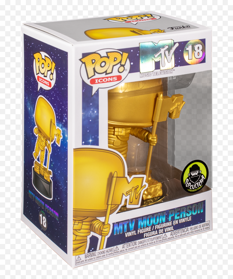 Funko Pop Icons Mtv 18 Moon Person Gold - Limited Funko Pop Mtv Moon Person Gold Png,Mtv Icon