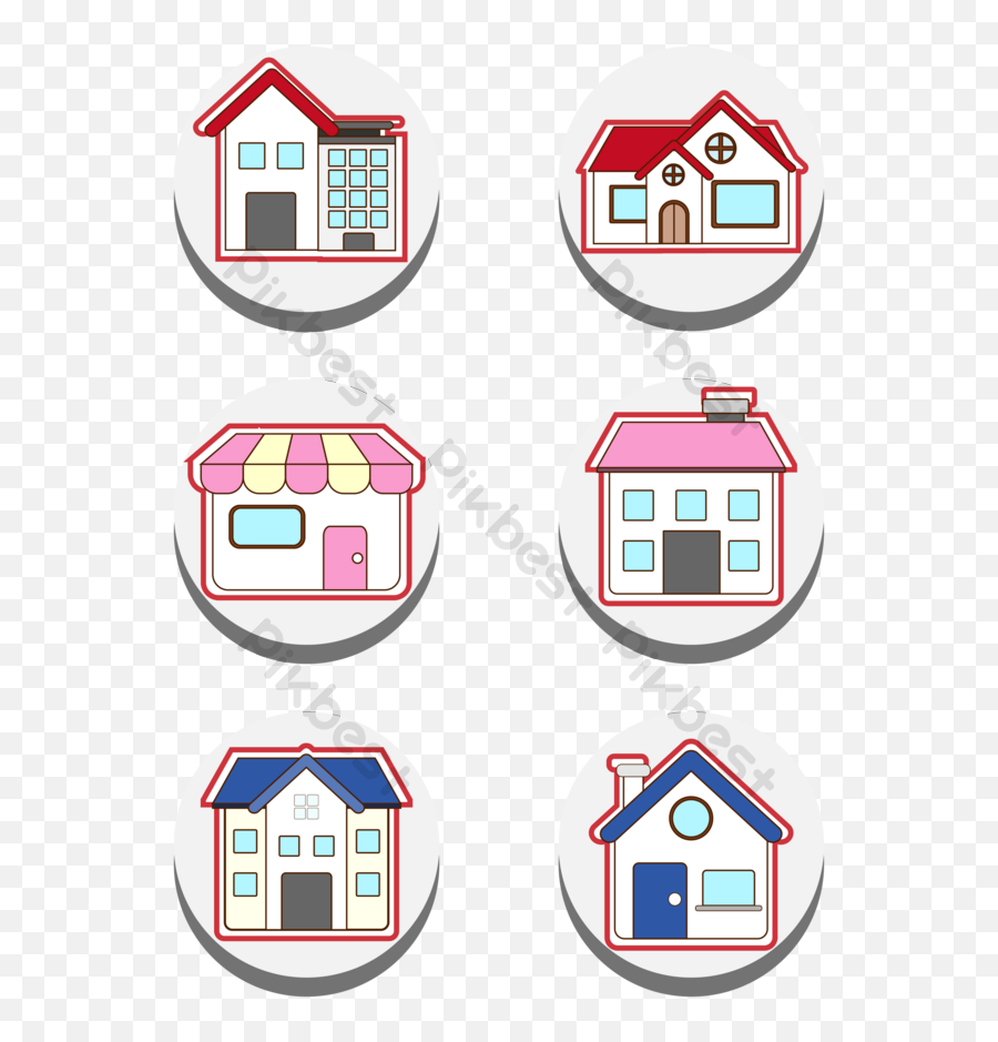 Color Cute House Icon Vector Ai Free Download - Pikbest Cute House Icon Png,Whitehouse Icon