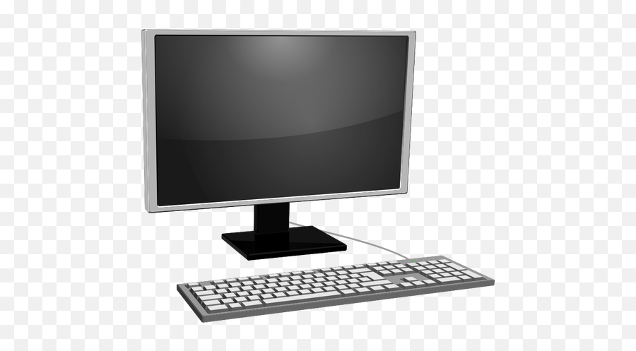 Desktop Pc Icon With Gray Monitor Vector Image Public - Computer Monitor And Keyboard Png,Icon For Desktop