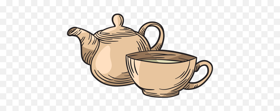 Hand Drawn Tea Pot Cup - Transparent Png U0026 Svg Vector File Hand Drawn Tea Png,Tea Cup Transparent