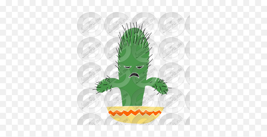 Upset Cactus Stencil For Classroom Therapy Use - Great Illustration Png,Cactus Clipart Png