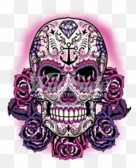 Download Hd Pink Sugar Skull - And Purple Transparent Png