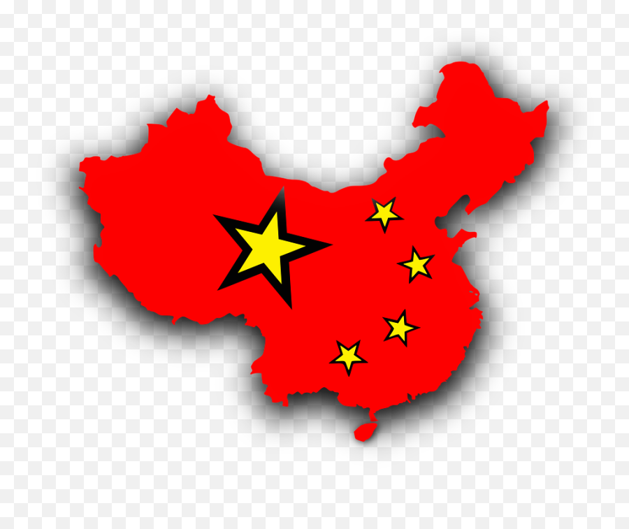 China With Chinese Flag Png Image - China Map Outline Flag,Chinese Flag Png