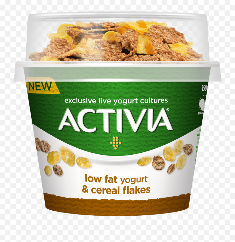Download Hd Breakfast Pot Plain Yogurt U0026 Cornflakes - Activia Yogurts Png,Breakfast Png
