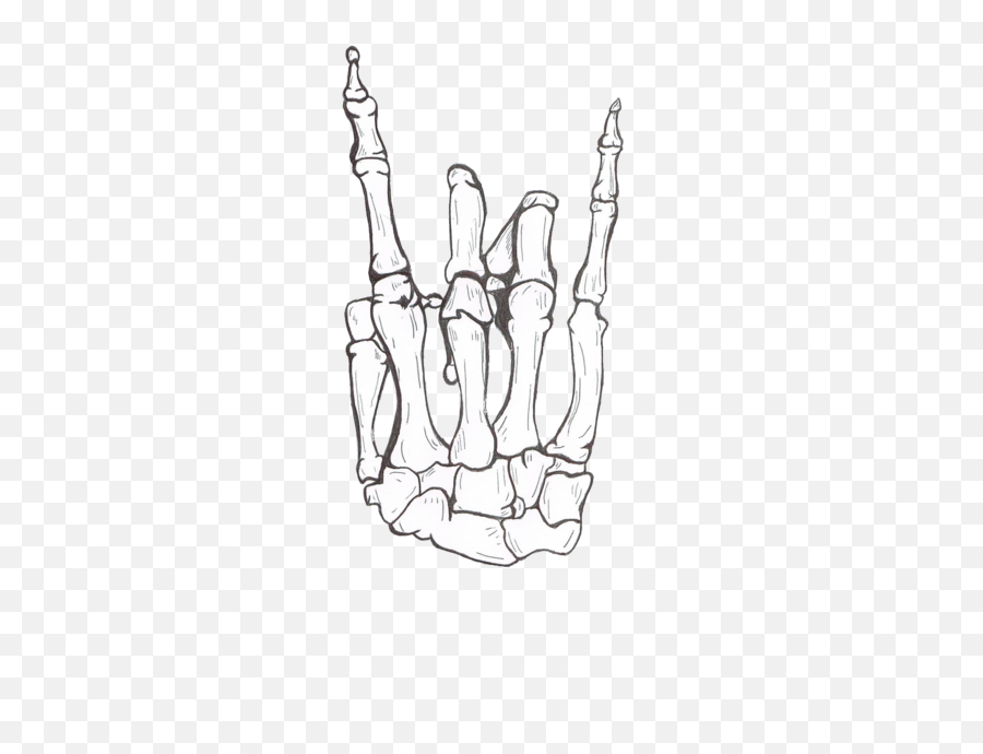 Hand Sketch Skeleton Bones Hang Loose - Rock And Roll Skeleton Hand Png,Skeleton Hand Png