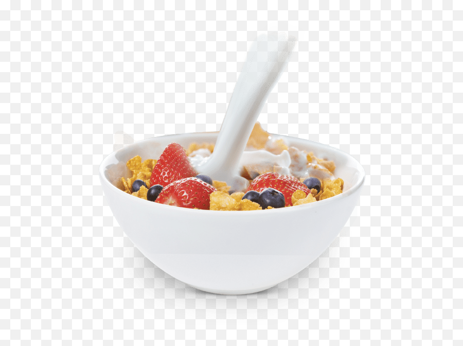 Download Bowl Of Cereal - Bowl Of Cornflakes With Fruits Png,Bowl Of Cereal Png