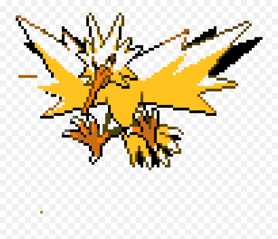 Zapdos Pixel Art - Zapdos Pokemon Pixel Art Png,Zapdos Png