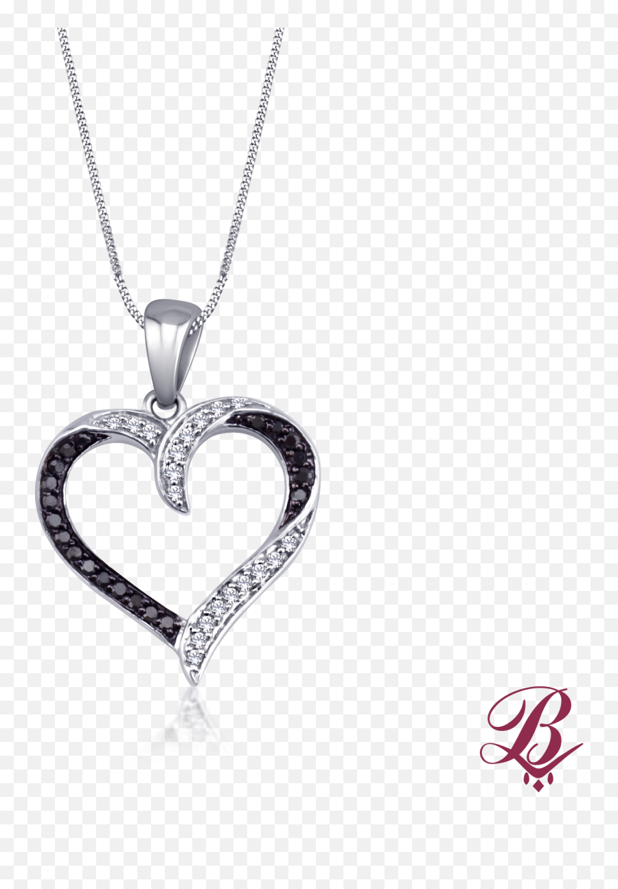 Black And White Diamond Heart Pendant U2013 Bombay Jewels - Black And White Diamond Heart Necklace Png,Diamond Heart Png