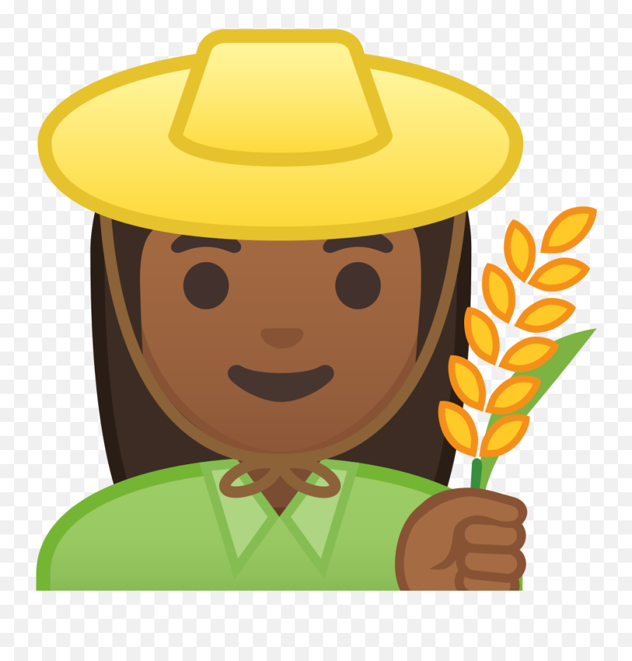Woman Farmer Medium Dark Skin Tone Icon Noto Emoji People - Female Farmer Icon Png,Farmer Png