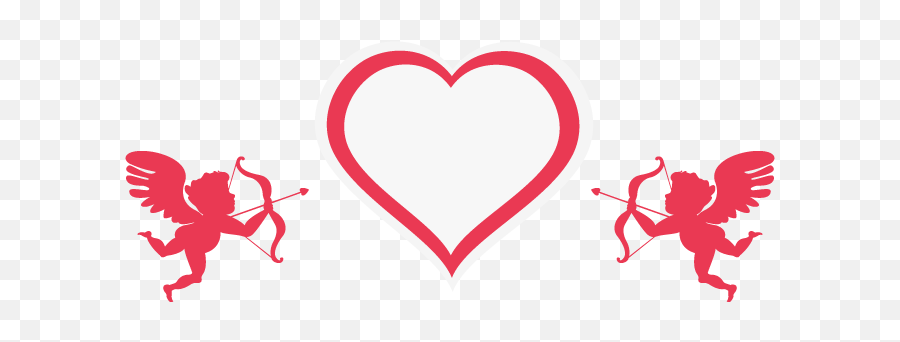 Valentine Day Cupid With Big Simple Heart Cartoon Free - Valentines Day Cupid Png,Cupid Png