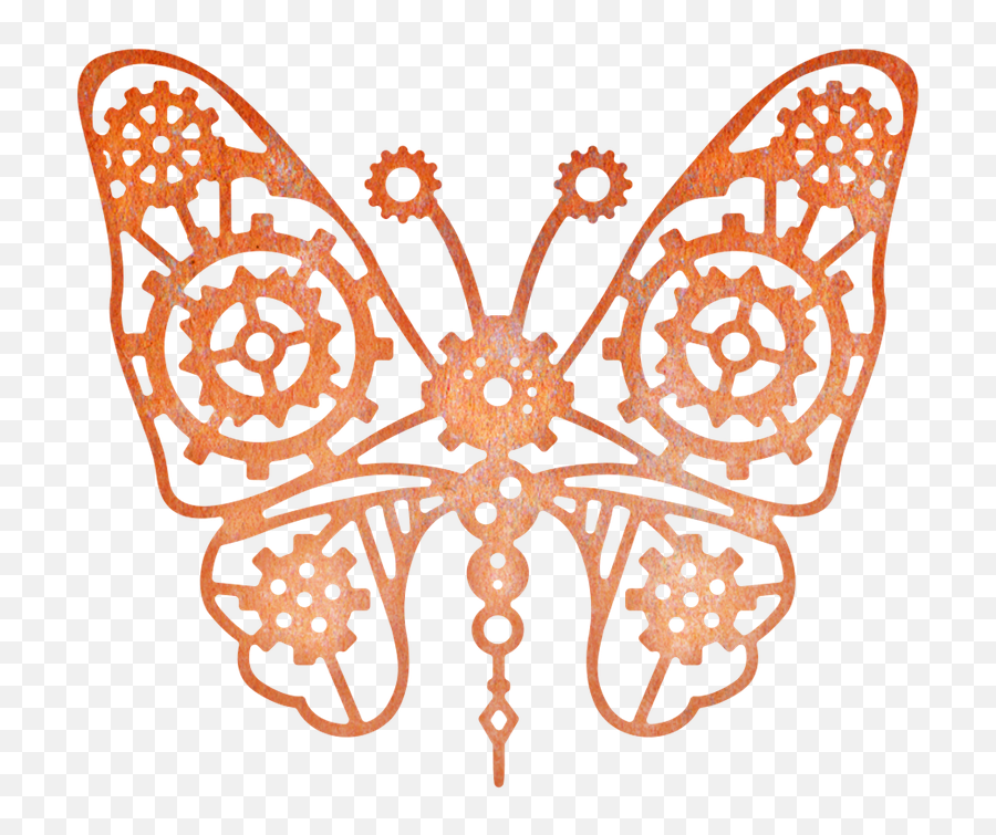 Cheery Lynn Dies - Gears Butterfly Steampunk The Ribbon Rose Simple Easy Steampunk Drawings Png,Steampunk Gears Png