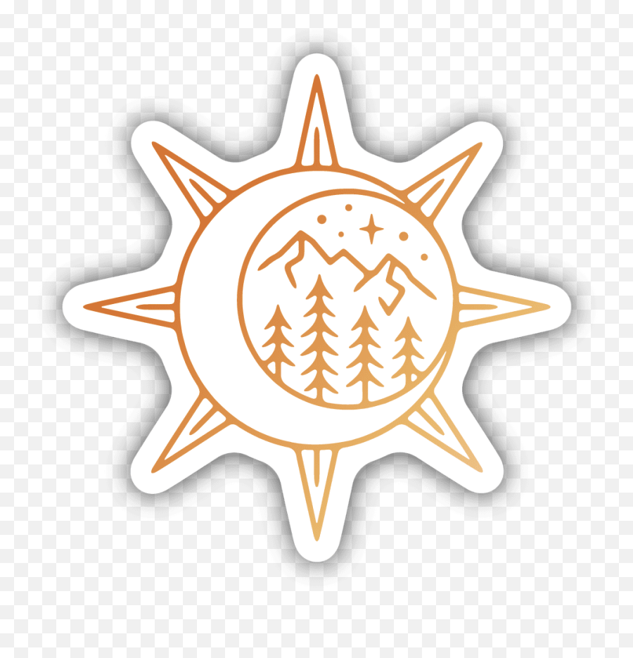Sun And Moon Scene Sticker - Sun And Moon Stickers Png,Sun And Moon Logo