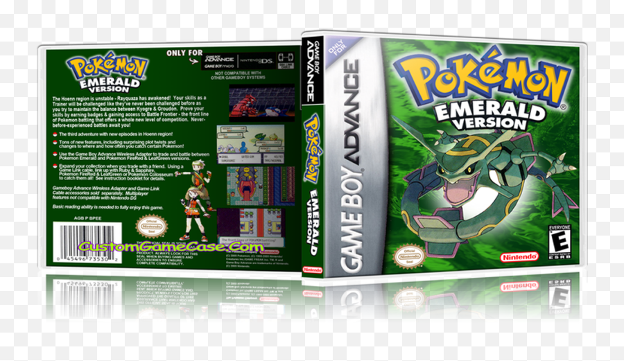 Pokemon Emerald Version - Gameboy Advance Gba Empty Custom Pokemon Emerald Background Game Cover Png,Pokemon Text Box Png