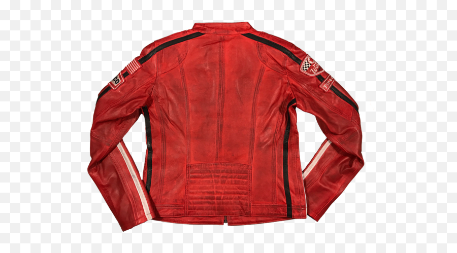 Warson Motors Daytona Leather Jacket Red Womens Genuine - Full Sleeve Png,Icon Leather Jackets