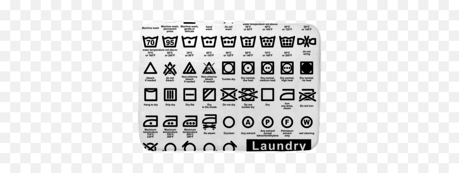 Bath Mat Icon Set Of Laundry Symbols - Pixersus Do Laundry Symbols Mean Png,Polyester Icon