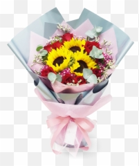 Sunflower And Rose Bouquet - Of Flowers png