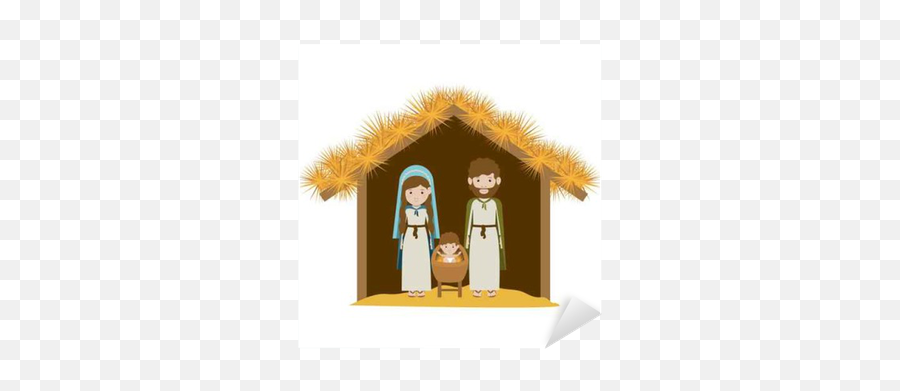 Sticker Holy Family Icon Nativity Merry Christmas Season - Simple Manger Scene Clipart Png,Scene Icon