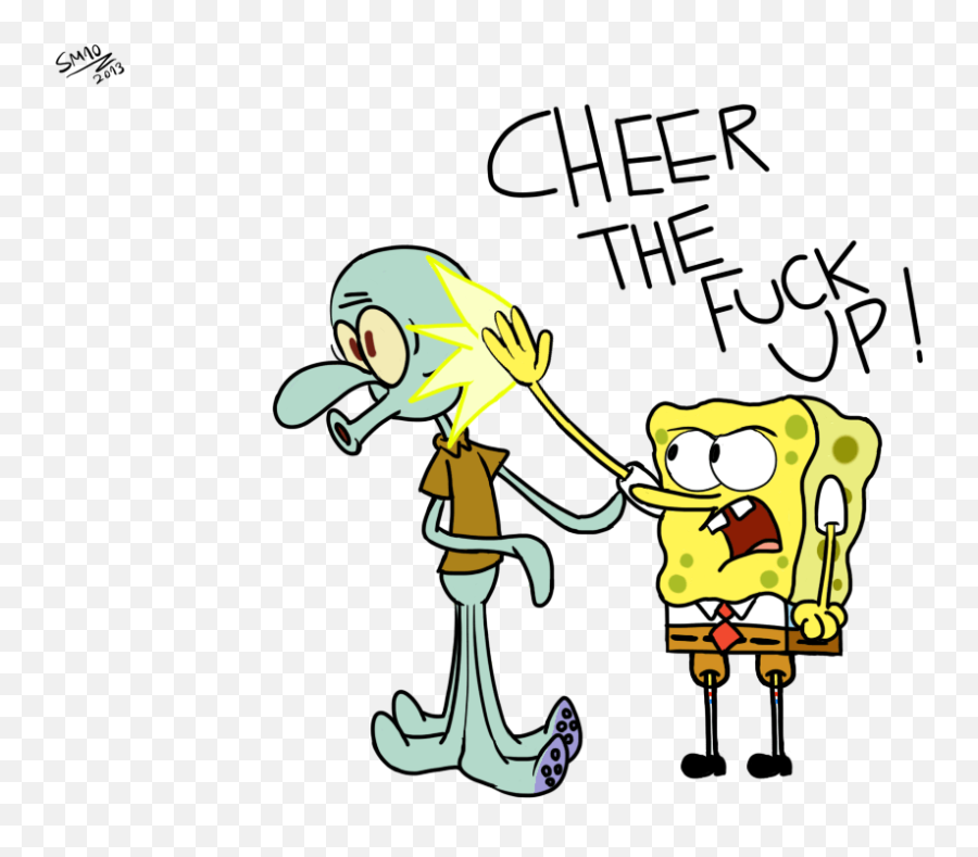Cheer The Fuck 0 Squidward Tentacles - Matching Spongebob And Patrick Png,Tentacles Transparent Background