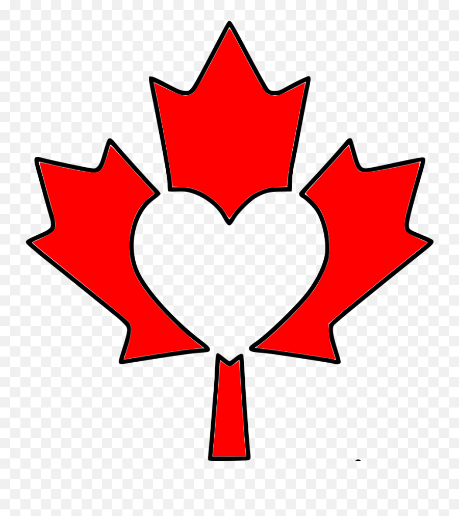 Canada Maple Leaf Heart Stencil - Draw Maple Leaf Easy Png,Canada Leaf Png