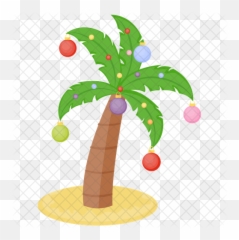 Christmas Tree Icon Of Flat Style - Illustration png