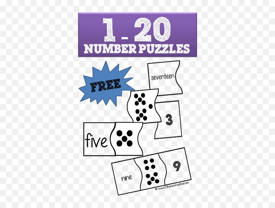 Free Numbers 1 - 20 Puzzles Math Puzzles For Kg Png,Number 1 Png
