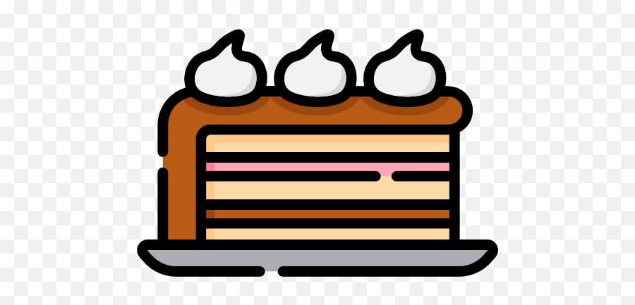 Linecolor Version Svg Slice Of Cake Icon - Birthday Icons Png,Cake Slice Png
