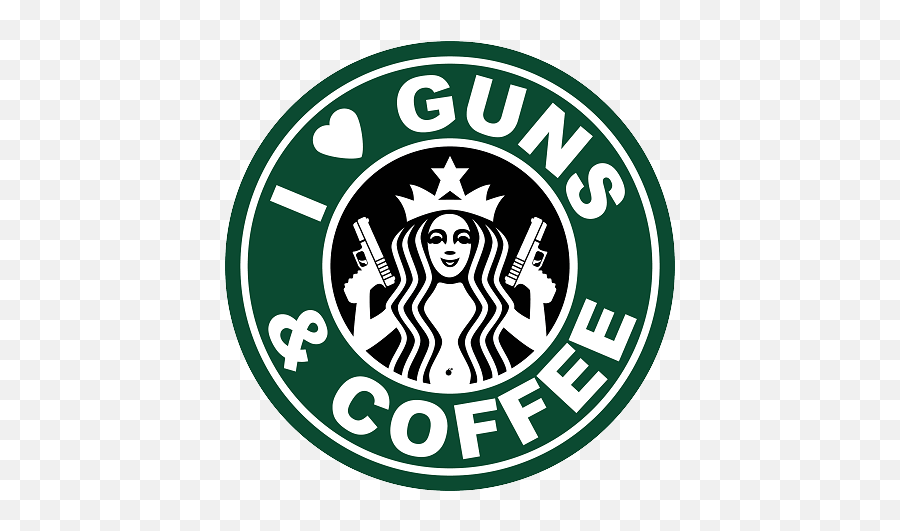 I Love Guns And Coffee T - Shirt Kaos Starbucks Png,Starbucks Coffee Png