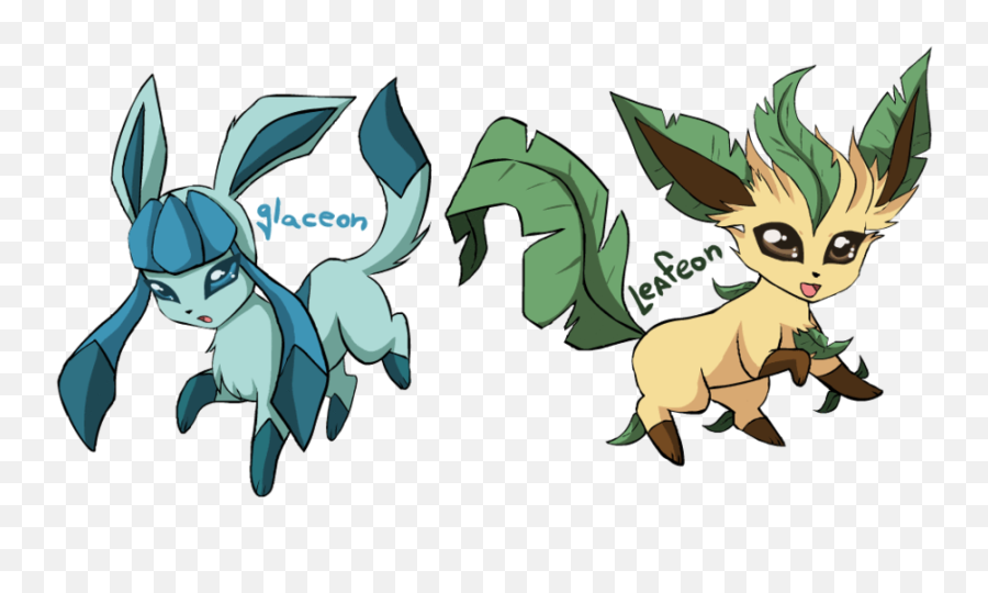 Glaceon And Leafeon - Leafeon Glaceon Leafeon Eevee Evolutions Png,Glaceon Png