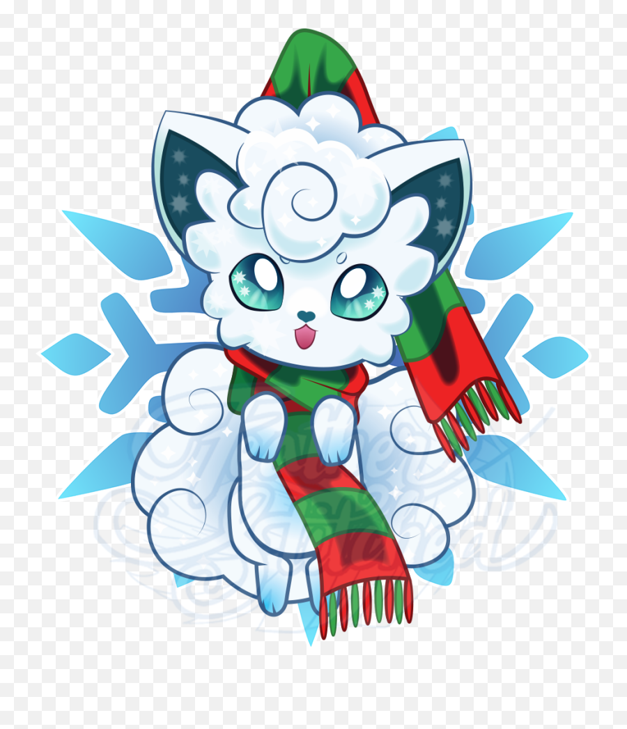 Alolan Vulpix Christmas Png - Christmas Pokemon Clipart,Vulpix Png