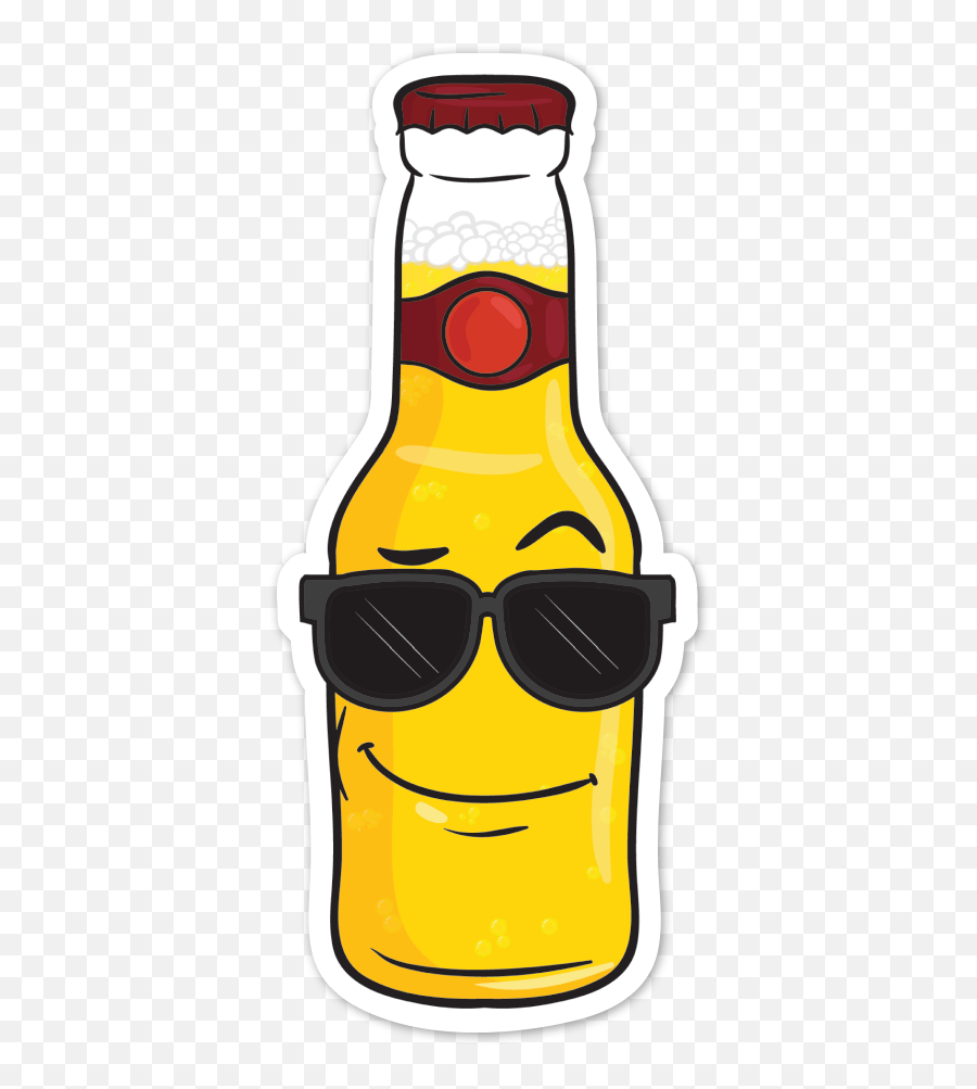 Sunglasses Clipart Emoji - Cartoon Of Beer Bottle Png,Sunglasses Emoji Png