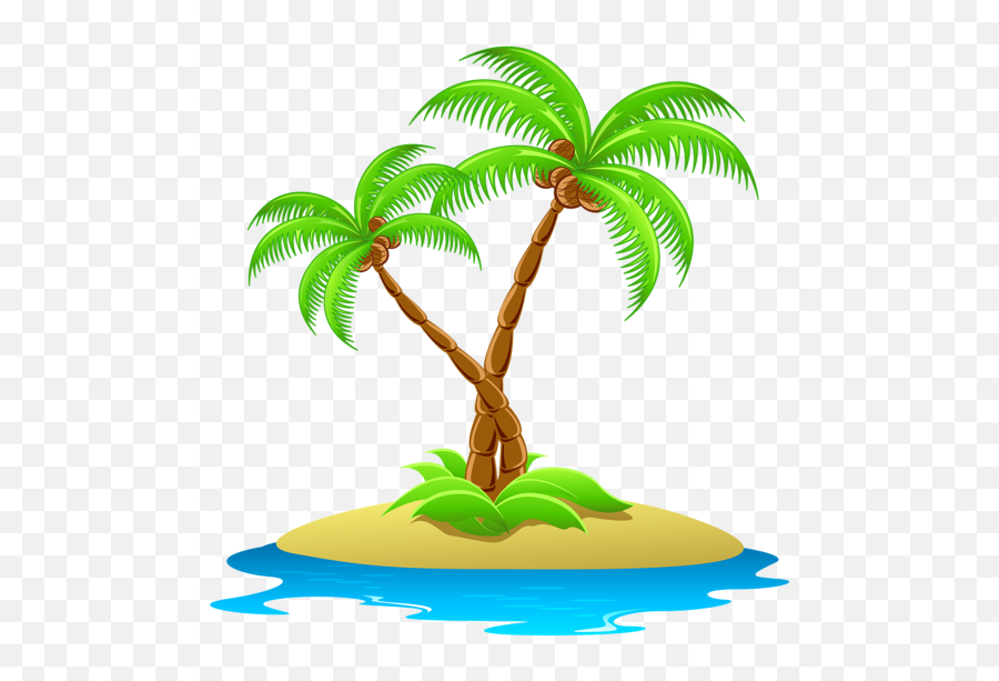 Island With Palm Trees Transparent Clipart - Island Clipart Png,Island Transparent