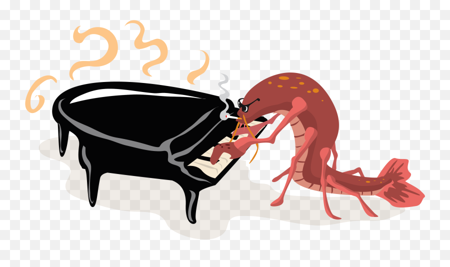 Crawfish Piano Player Clip Art - New Orleans Free Vector Crawfish Playing Piano Png,Crawfish Png