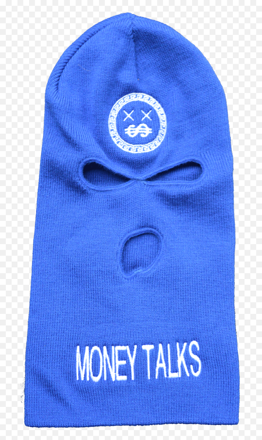 Blue U0026 White Versace Inspired Money Talks Ski Mask - Toque Png,Ski Mask Transparent