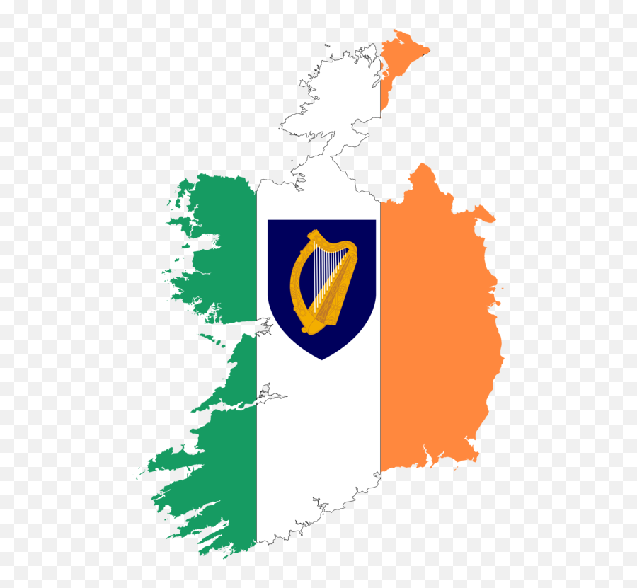 Republic Drawing Irish Flag Transparent U0026 Png Clipart Free - Ireland Flag With Coat Of Arms,Ireland Flag Png