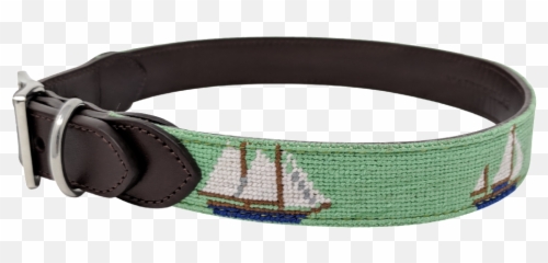 Sailboat Needlepoint Dog Collar - Unisex Png,Dog Collar Png