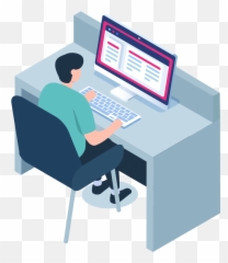 Questionmark - Taking A Test On Computer png