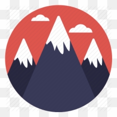 Mountains Nature Hills Landscape Snowy Peaks Icon - Snowy Circle Icon Png