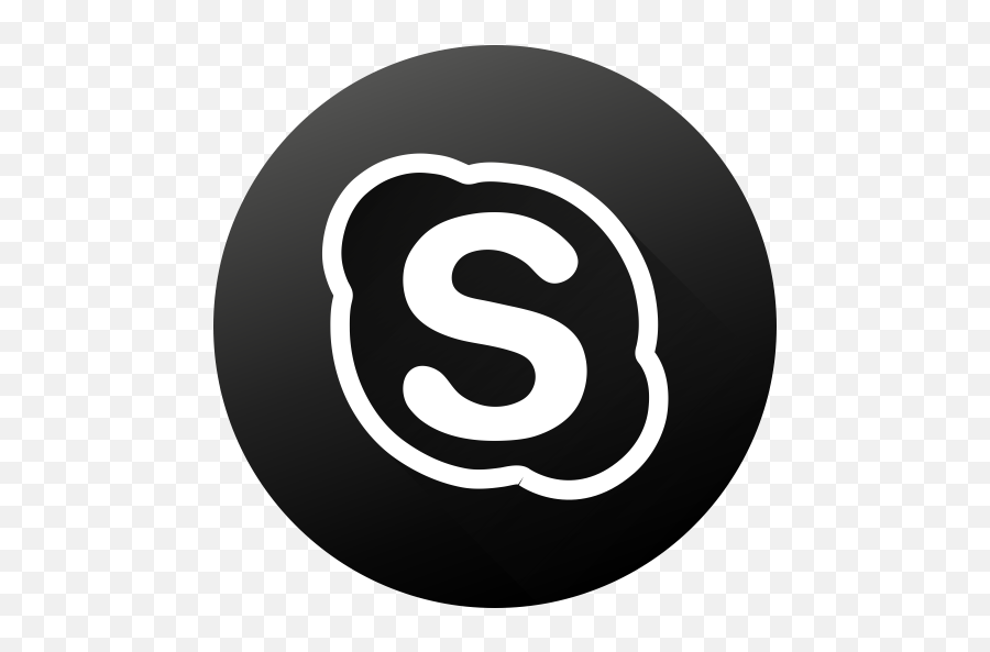 Social Media Skype Black White High Quality - Black And White Png Skype Logo,White Social Media Icons Png
