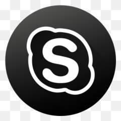 Social Media Skype Black White High Quality - Black And White Png Skype Logo