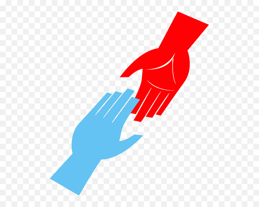 Helping Hands Clipart Png - Red And Blue Hands,Helping Hands Png