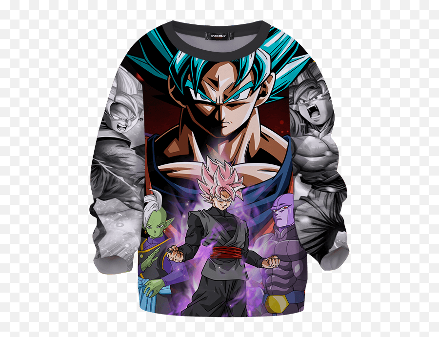 Dbz Goku Blue Zamasu Hit U0026 Black Cool Aura Kids Sweater - Camisa Do Goku Black Png,Super Saiyan Aura Transparent