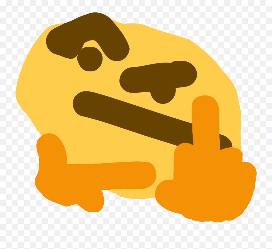 Thonkmidfing Thinking - Distorted Thinking Emoji Transparent Middle Finger Emoji Discord Png,Thinking Face Emoji Transparent