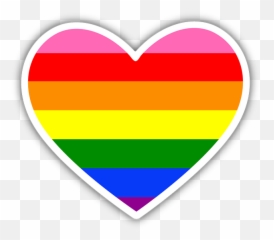 Download Gay Pride Rainbow Flag Heart - Sticker Png