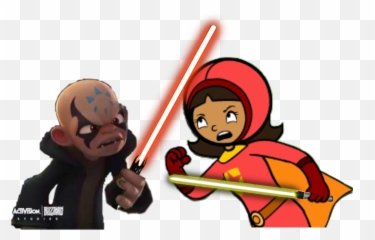Word Girl Vs Kaos Starwars Httpsdandelionwomencom - Cartoon Png,Lightsaber Png